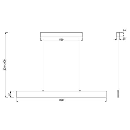 Maytoni P010PL-L30W4K - LED Lustr na lanku STEP LED/30W/230V 4000K 118,5 cm bílá