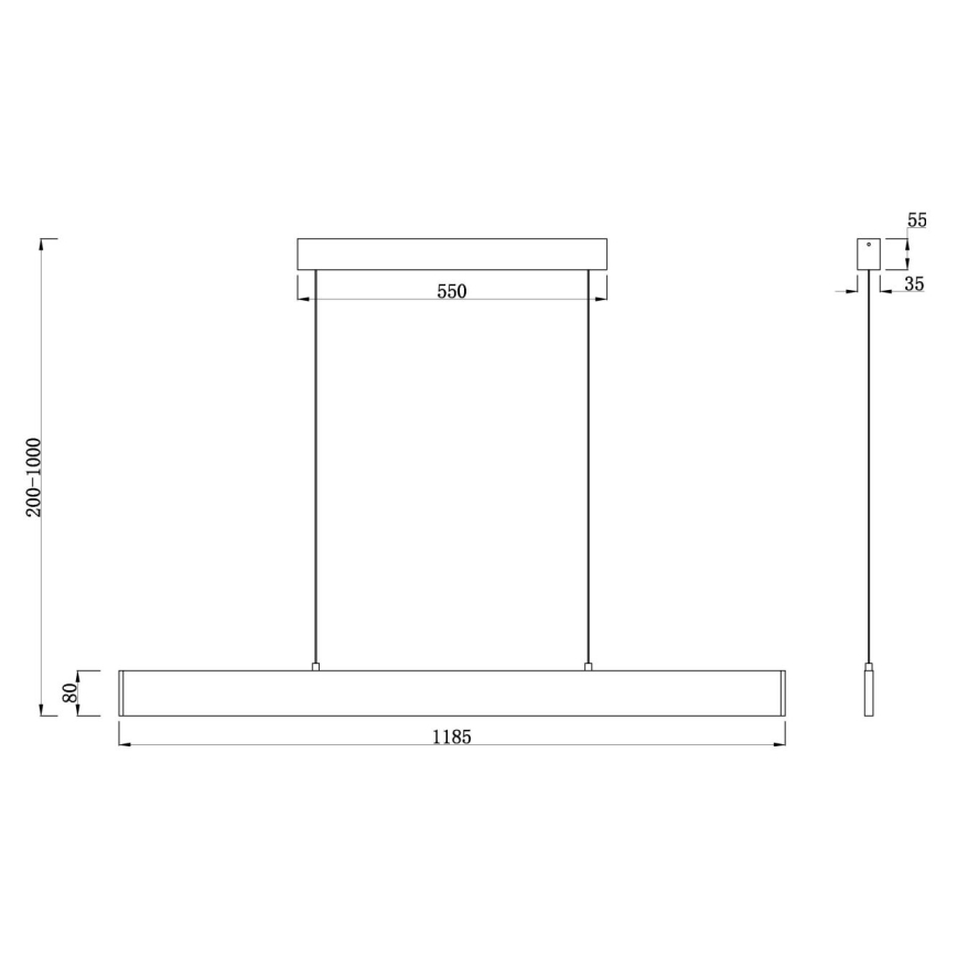 Maytoni P010PL-L30W4K - LED Lustr na lanku STEP LED/30W/230V 4000K 118,5 cm bílá