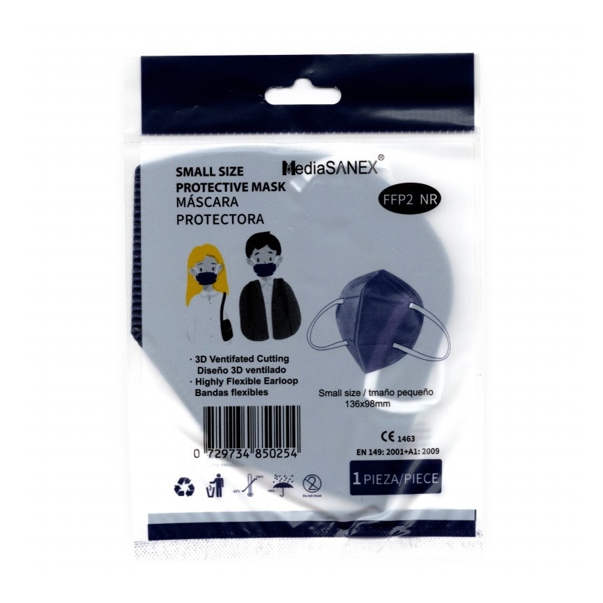 Media Sanex Respirátor dětská velikost FFP2 NR Dark blue 20ks