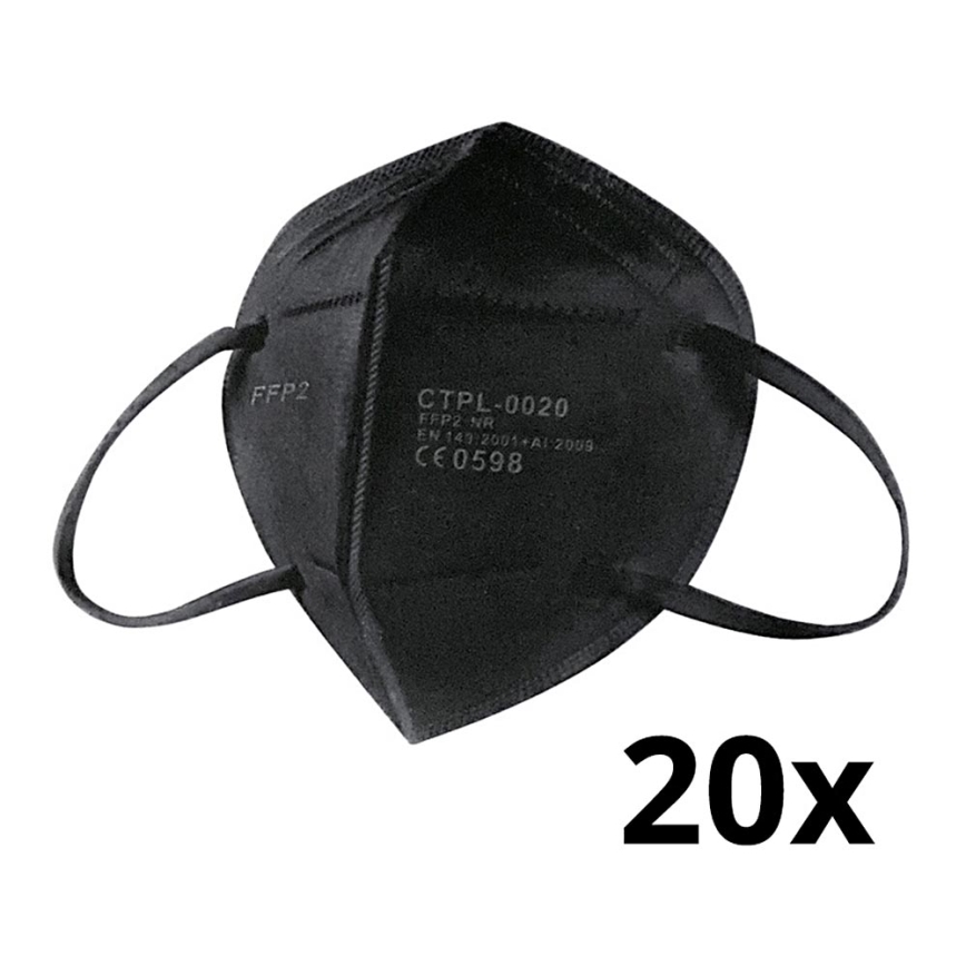 Media Sanex Respirátor FFP2 NR / KN95 Black 20ks