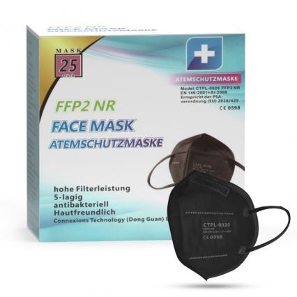 Media Sanex Respirátor FFP2 NR / KN95 Black 20ks