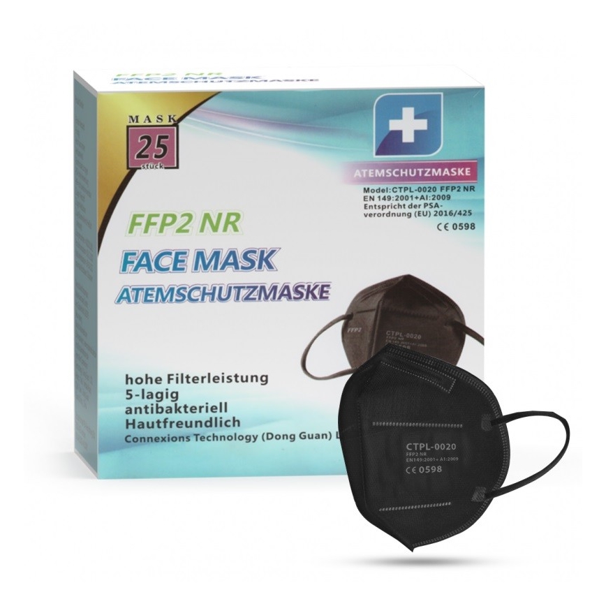 Media Sanex Respirátor FFP2 NR / KN95 Black 20ks