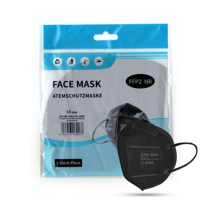 Media Sanex Respirátor FFP2 NR / KN95 Black 20ks