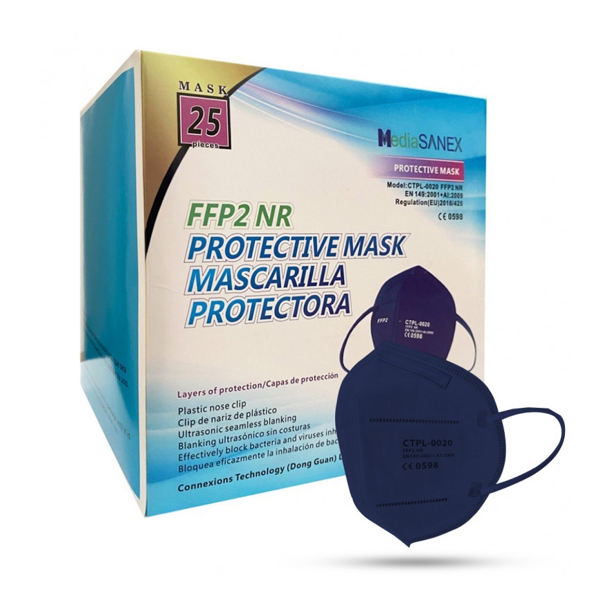 Media Sanex Respirátor FFP2 NR / KN95 Dark blue 100ks