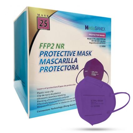 Media Sanex Respirátor FFP2 NR / KN95 fialový 100ks