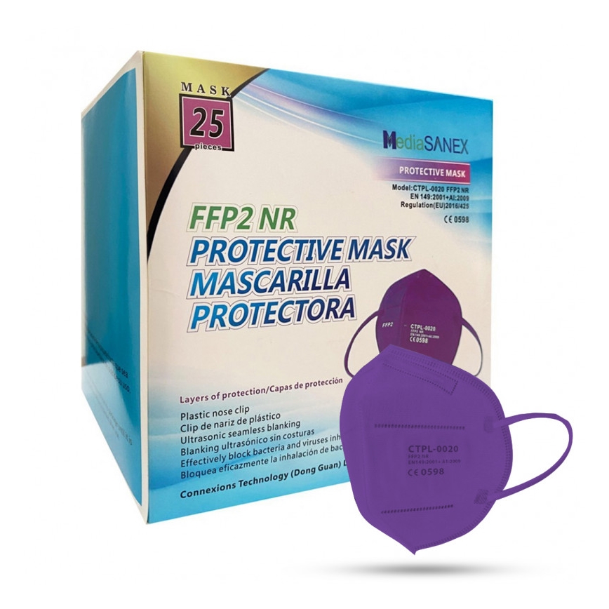 Media Sanex Respirátor FFP2 NR / KN95 fialový 50ks