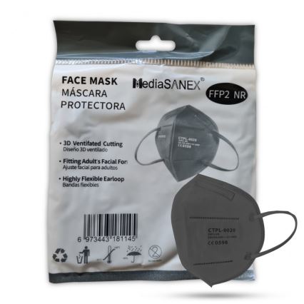 Media Sanex Respirátor FFP2 NR / KN95 Grey 100ks