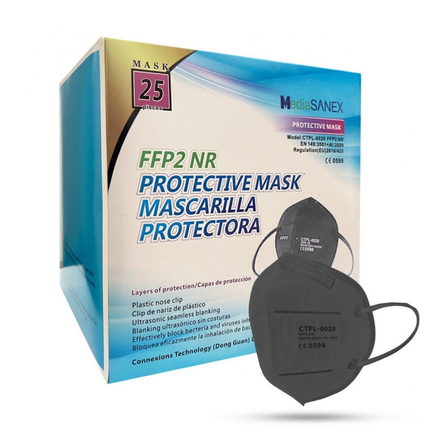 Media Sanex Respirátor FFP2 NR / KN95 Grey 20ks