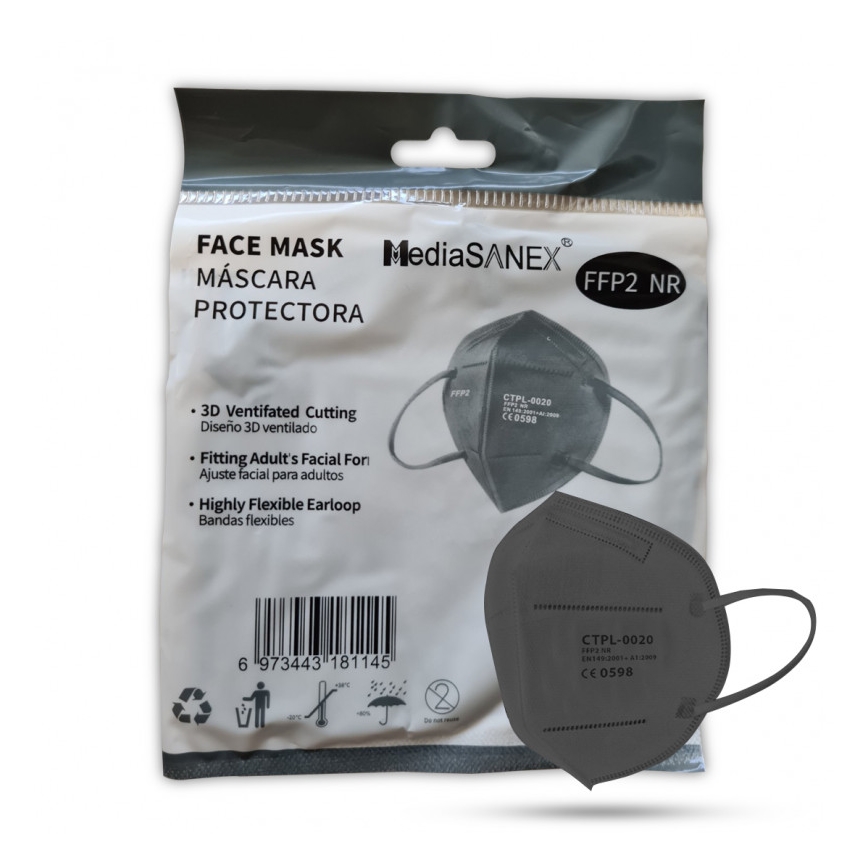 Media Sanex Respirátor FFP2 NR / KN95 Grey 20ks