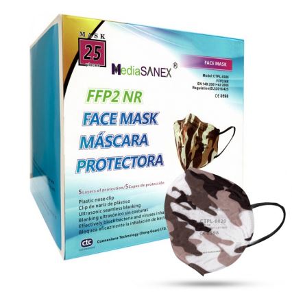 Media Sanex Respirátor FFP2 NR / KN95 maskáčový 100ks