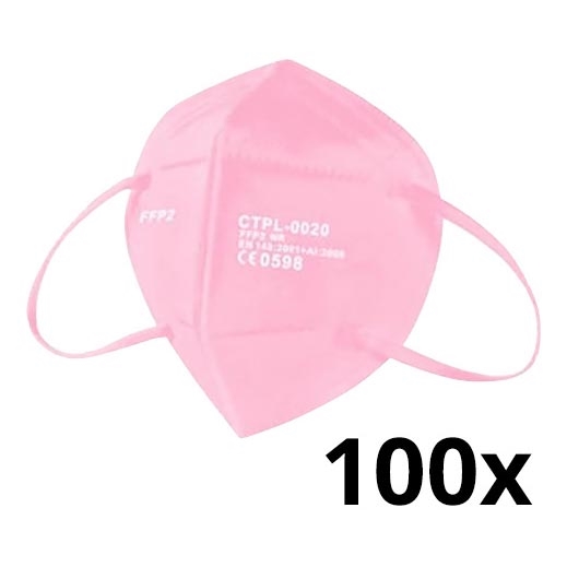 Media Sanex Respirátor FFP2 NR / KN95 Pink 100ks