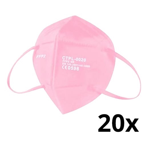 Media Sanex Respirátor FFP2 NR / KN95 Pink 20ks