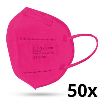 Media Sanex Respirátor FFP2 NR / KN95 tmavě růžový 50ks