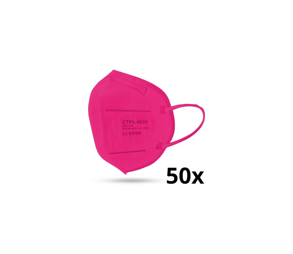 IMobily Media Sanex Respirátor FFP2 NR / KN95 tmavě růžový 50ks SL9961-50ks