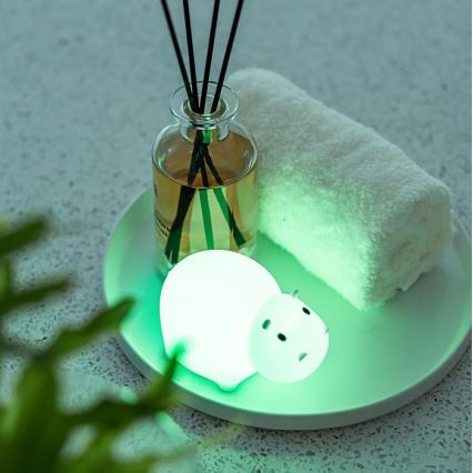 MegaLight - LED RGB Nabíjecí dětská dotyková lampa do vany SWIMMY HIPPO LED/5V IP67