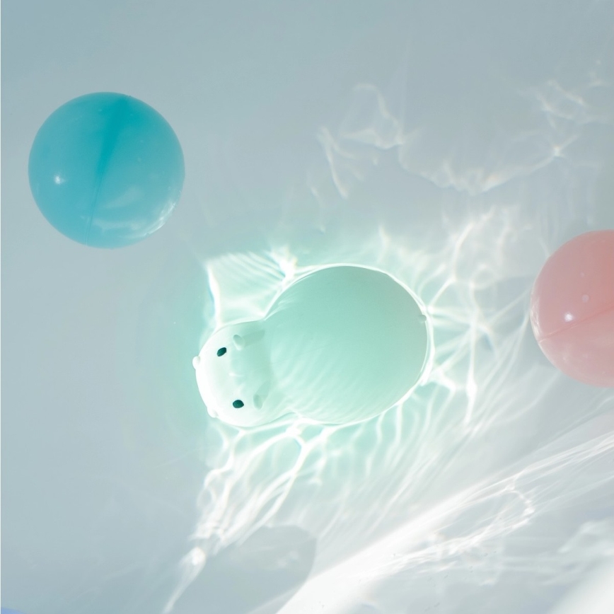 MegaLight - LED RGB Nabíjecí dětská dotyková lampa do vany SWIMMY HIPPO LED/5V IP67