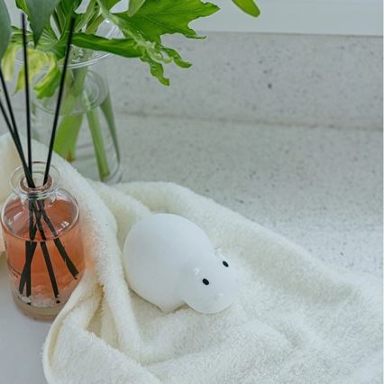 MegaLight - LED RGB Nabíjecí dětská dotyková lampa do vany SWIMMY HIPPO LED/5V IP67