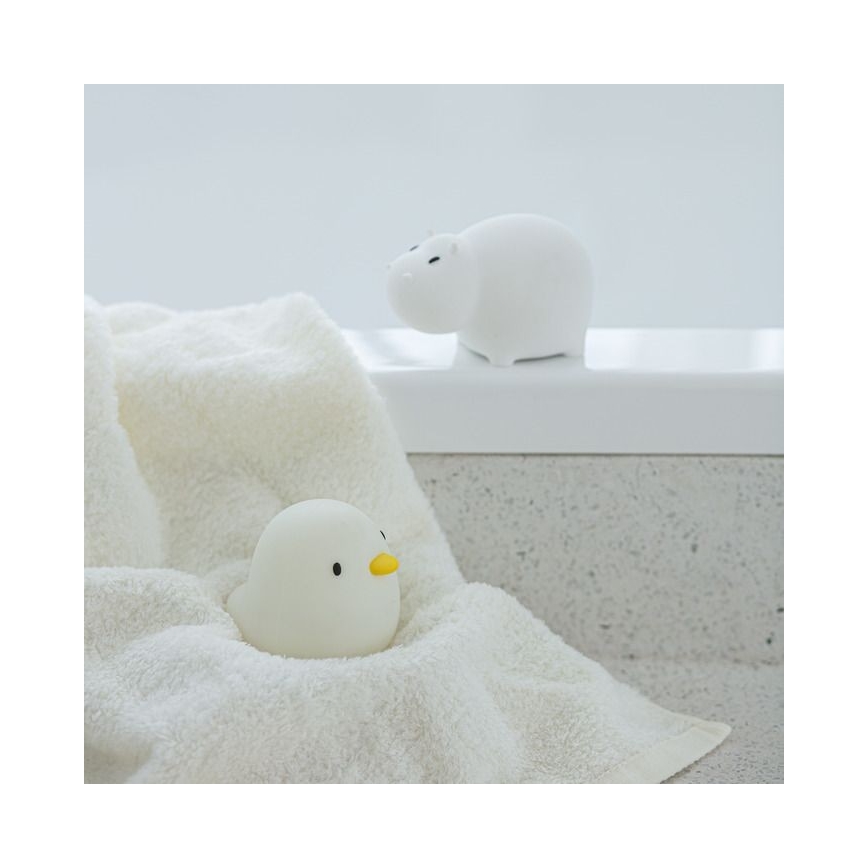 MegaLight - LED RGB Nabíjecí dětská dotyková lampa do vany SWIMMY HIPPO LED/5V IP67