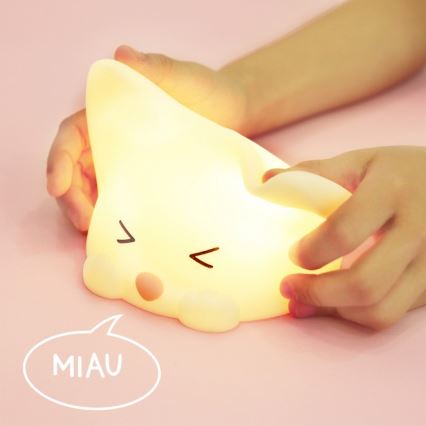 MegaLight - LED RGB Stmívatelná nabíjecí dětská dotyková lampa CATTY CAT LED/5V