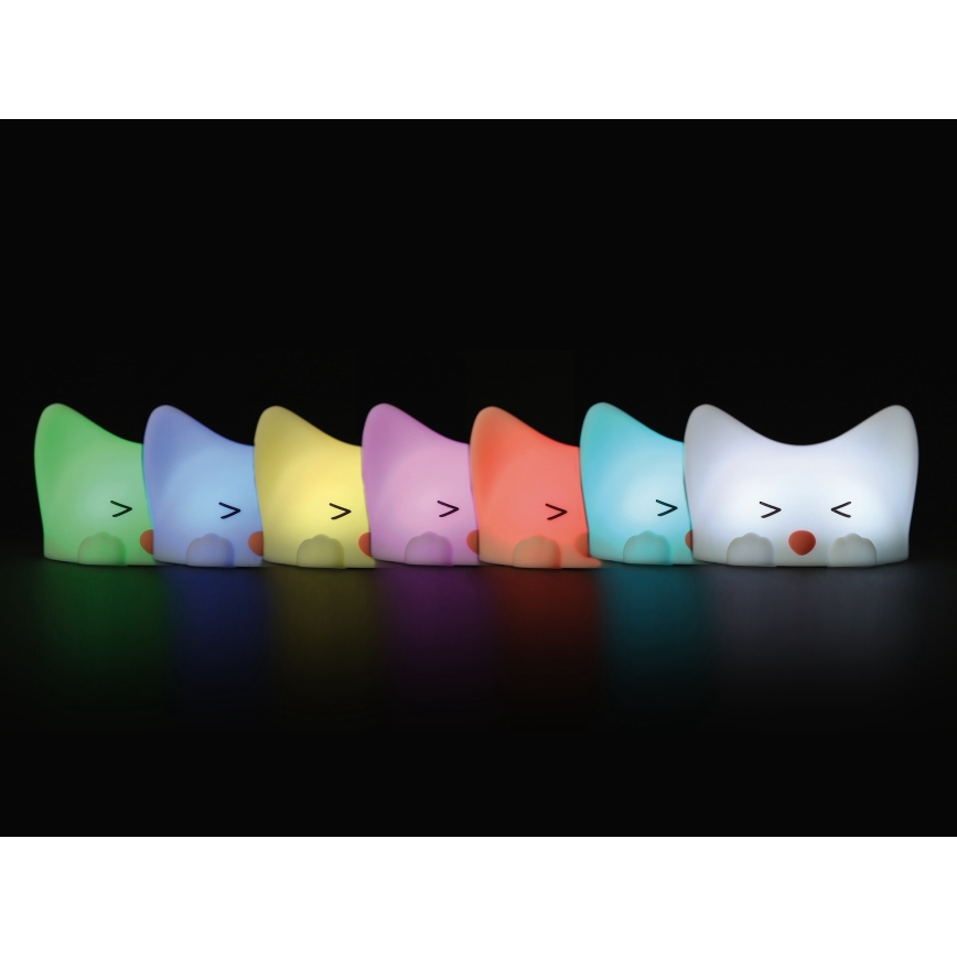 MegaLight - LED RGB Stmívatelná nabíjecí dětská dotyková lampa CATTY CAT LED/5V
