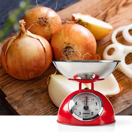 Melissa - Retro kuchyňská váha s mísou červená