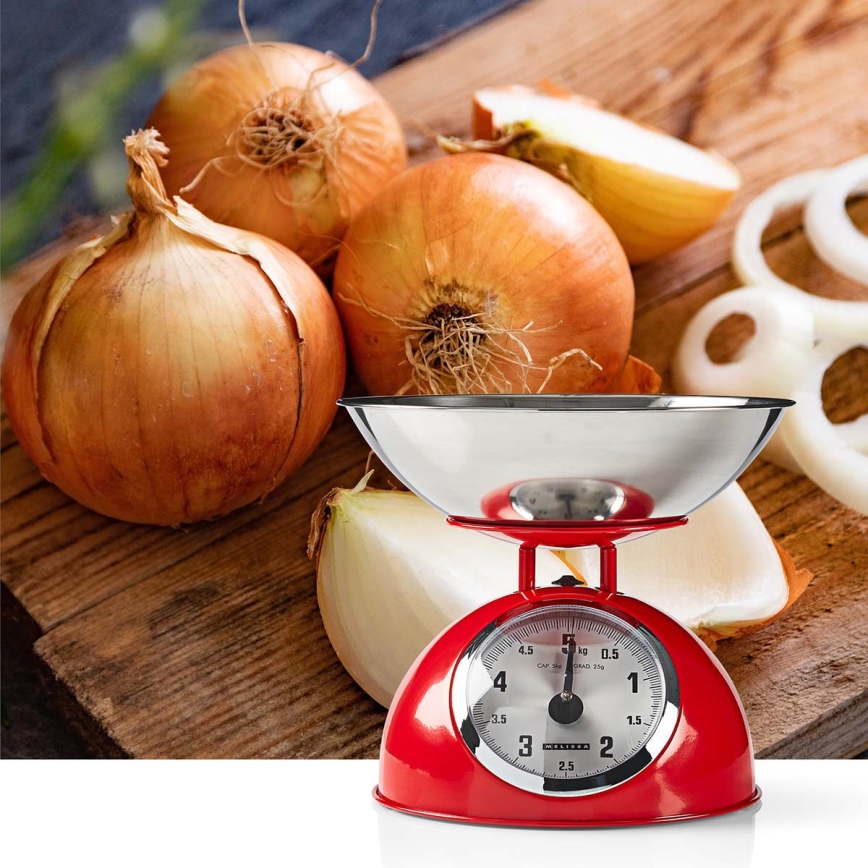 Melissa - Retro kuchyňská váha s mísou červená