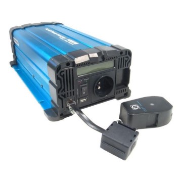 Měnič napětí 1000W/12/230V + dálkové ovládání