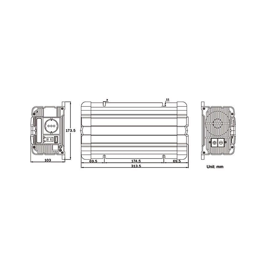 Měnič napětí 1000W/24V/230V