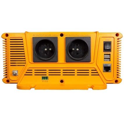 Měnič napětí 1200W/12V/230V + drátové dálkové ovládání