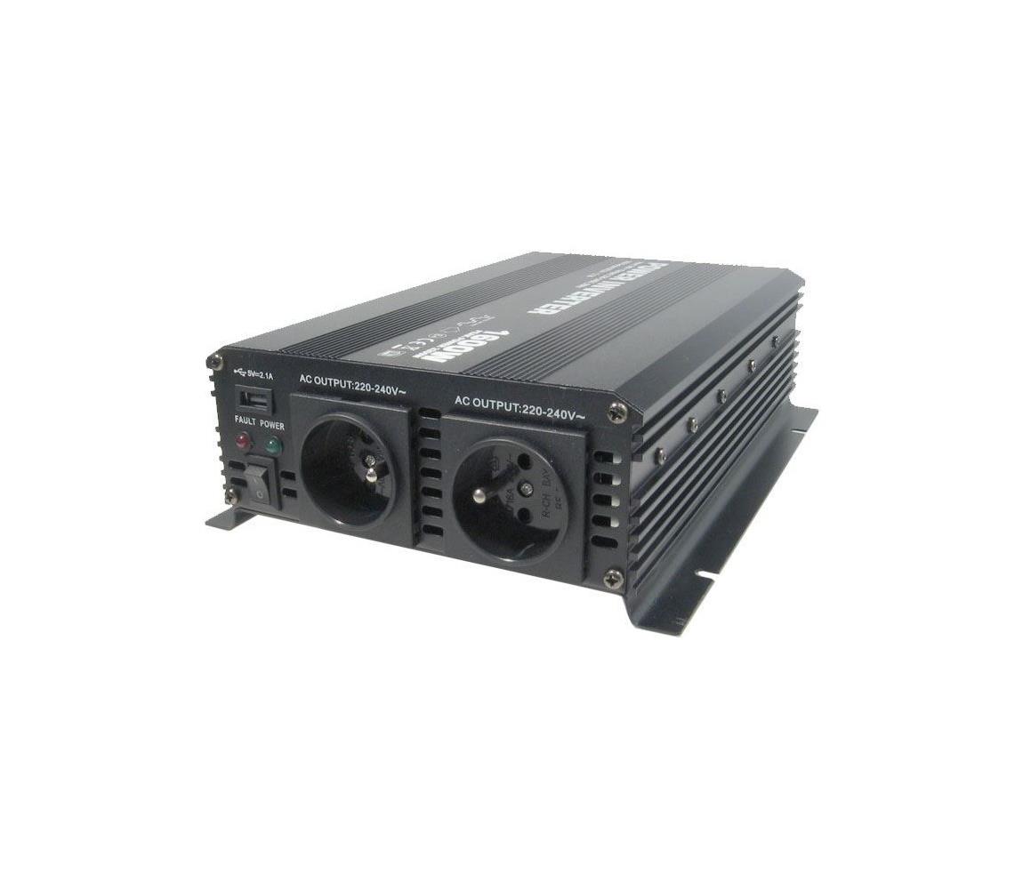 HADEX Měnič napětí 1600W/12V/230V + USB HD0143