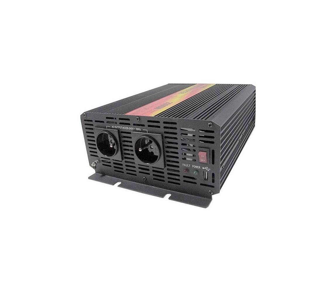 Hadex Měnič napětí 2000W/12/230V + USB HD0234