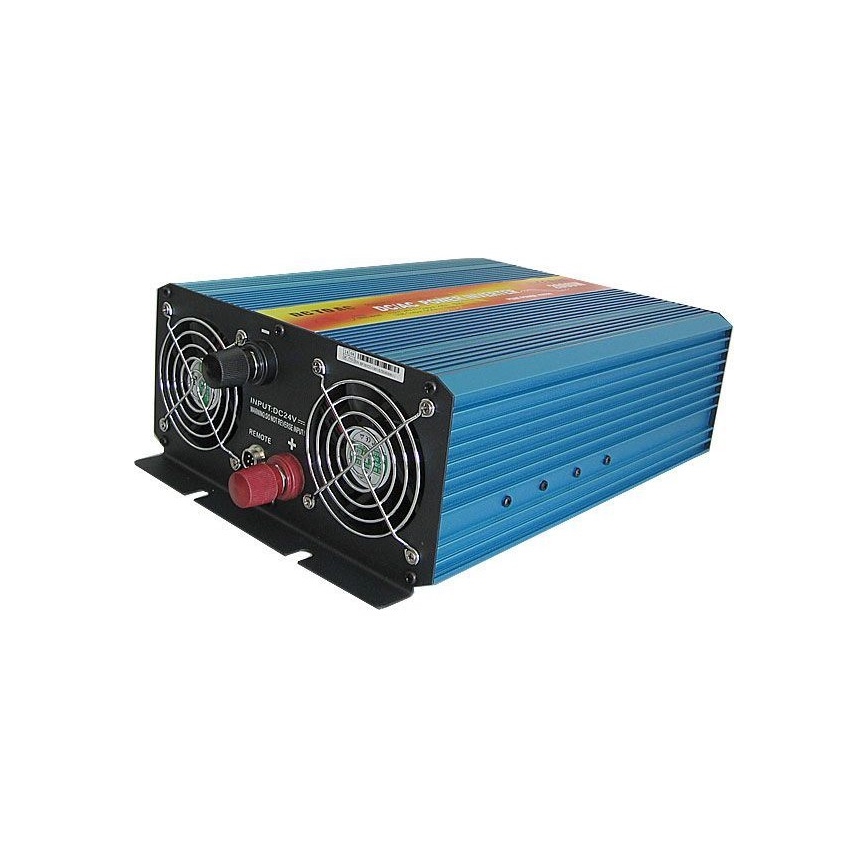 Měnič napětí 2000W/24V/230V + drátové dálkové ovládání