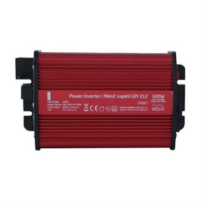 Měnič napětí 300W/12/230V + USB