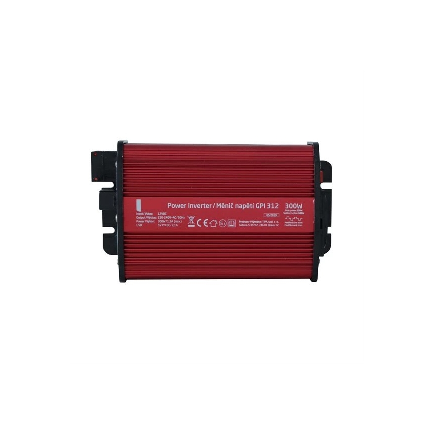 Měnič napětí 300W/12/230V + USB