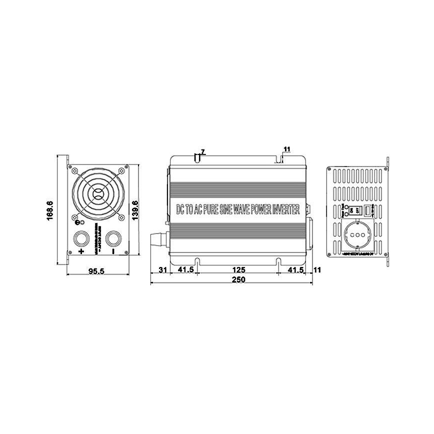 Měnič napětí 600W/24V/230V
