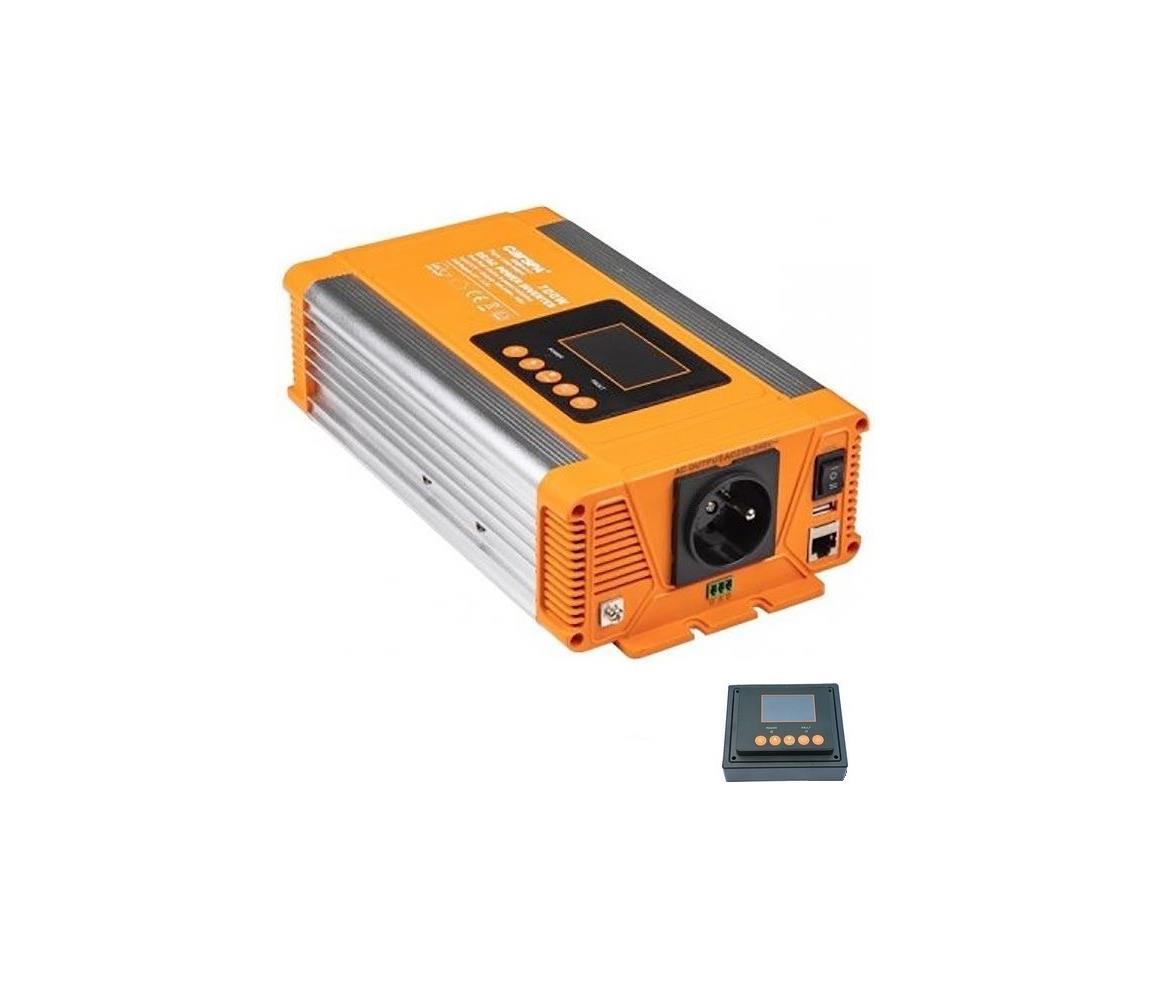 HADEX Měnič napětí 700W/12V/230V + drátové dálkové ovládání HD0360