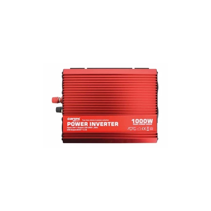 Měnič napětí CARSPA 1000W/24/230V + USB