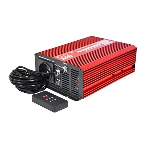 Měnič napětí CARSPA 600W/12/230V + drátové dálkové ovládání