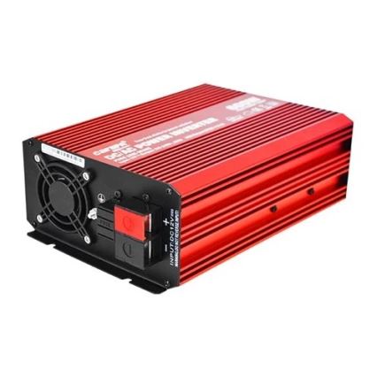 Měnič napětí CARSPA 600W/12/230V + drátové dálkové ovládání