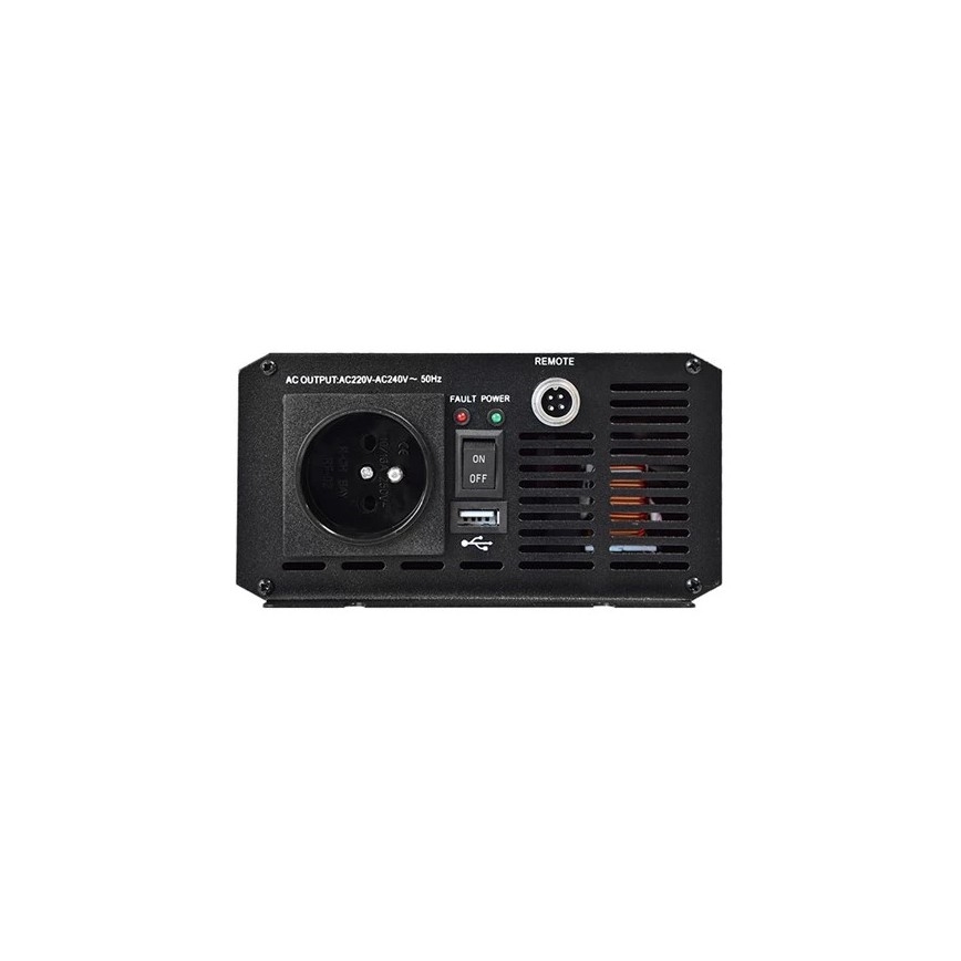 Měnič napětí CARSPA 600W/12/230V + drátové dálkové ovládání