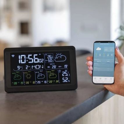 Meteostanice s LCD displejem GoSmart 230V/3xAAA + 2×AAA Wi-Fi Tuya černá