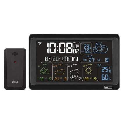 Meteostanice s LCD displejem GoSmart 230V/3xAAA + 2×AAA Wi-Fi Tuya černá