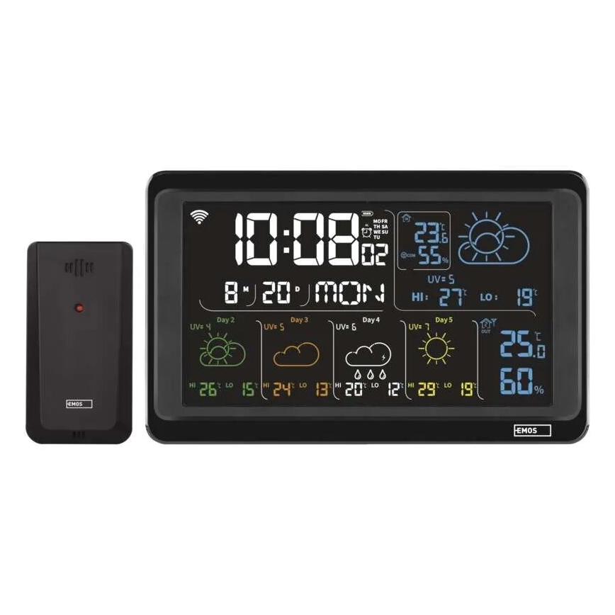 Meteostanice s LCD displejem GoSmart 230V/3xAAA + 2×AAA Wi-Fi Tuya černá