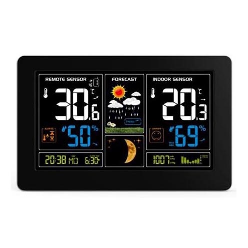 Meteostanice s LCD displejem USB 5V/2xAAA + 2xAAA nabíjení černá