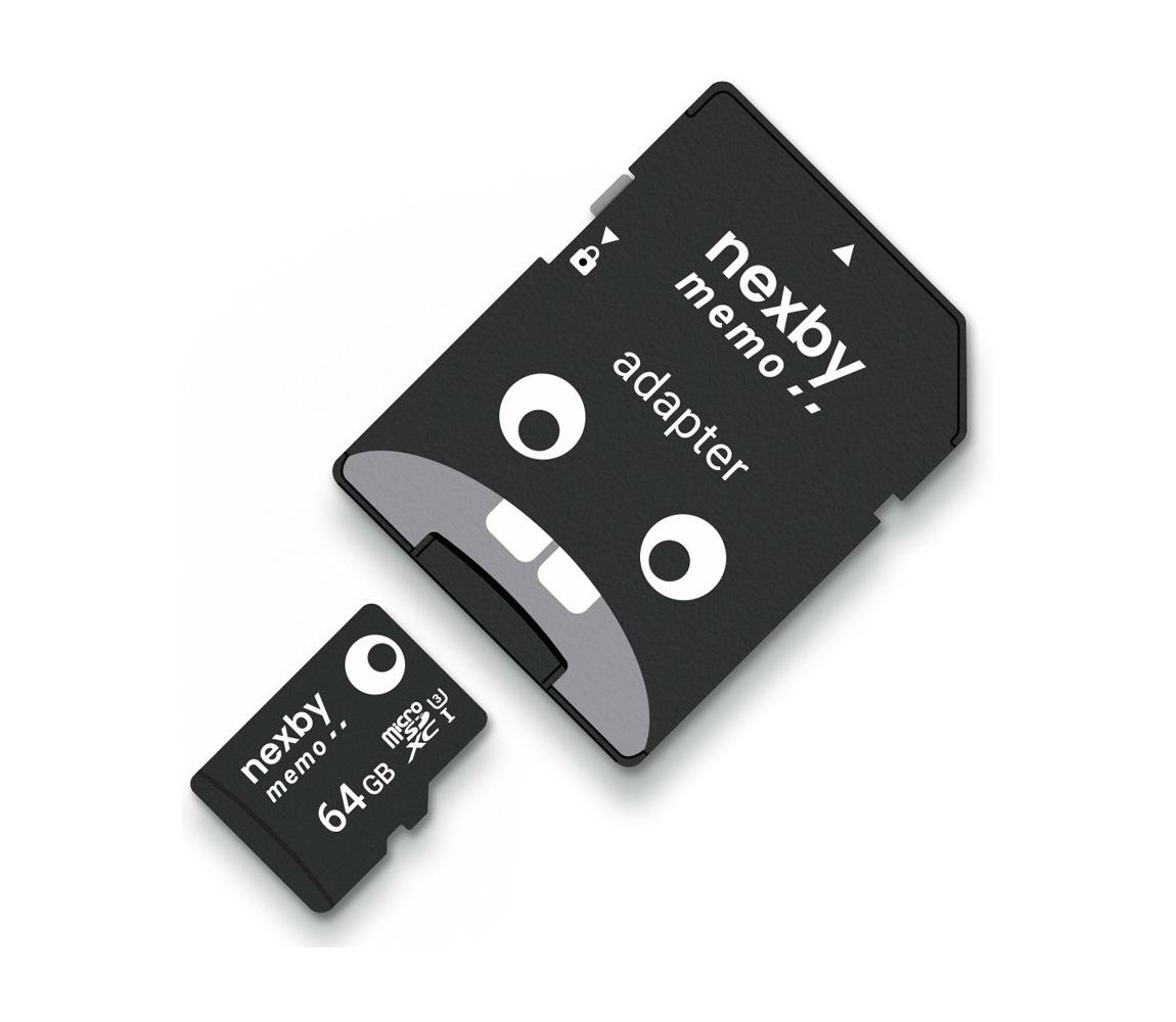 Nexby MicroSDXC 64GB U3 100MB/s + SD adaptér