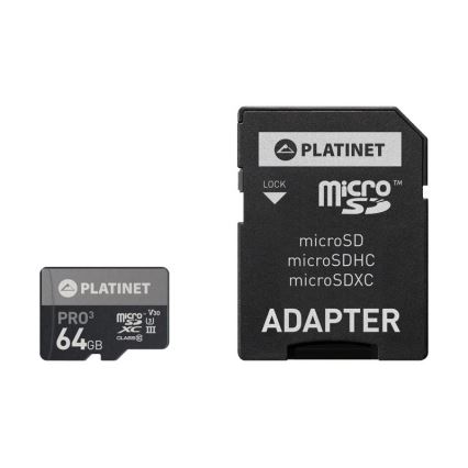 MicroSDXC 64GB U3 Pro A1 90MB/s + SD adaptér