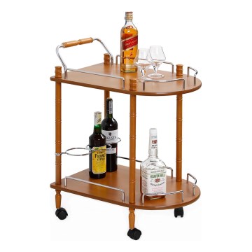 Mobilní odkládací barový stolek BAR 75x60 cm hnědá
