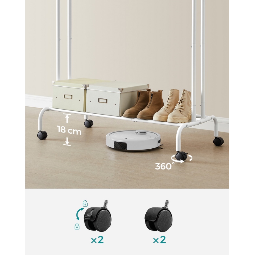 Mobilní stojanový věšák LINEA bílá