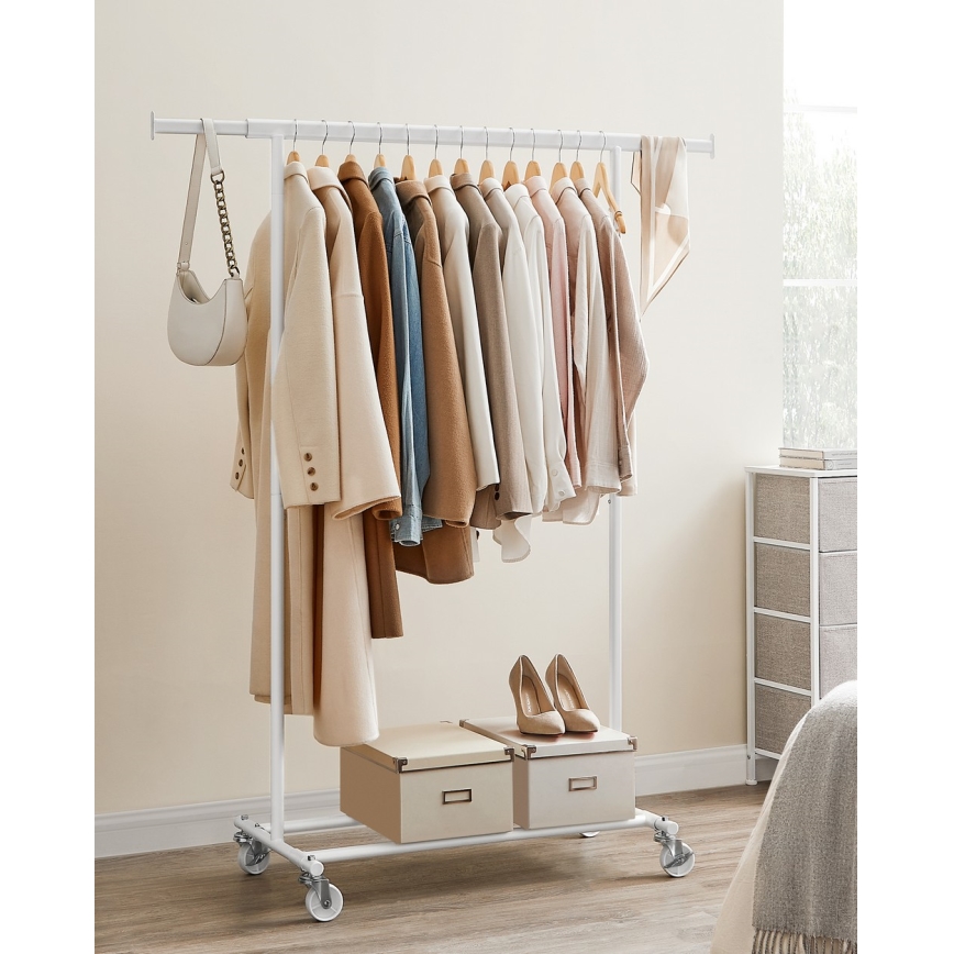 Mobilní stojanový věšák LINEA bílá