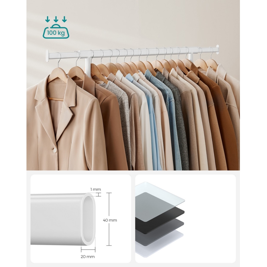 Mobilní stojanový věšák LINEA bílá